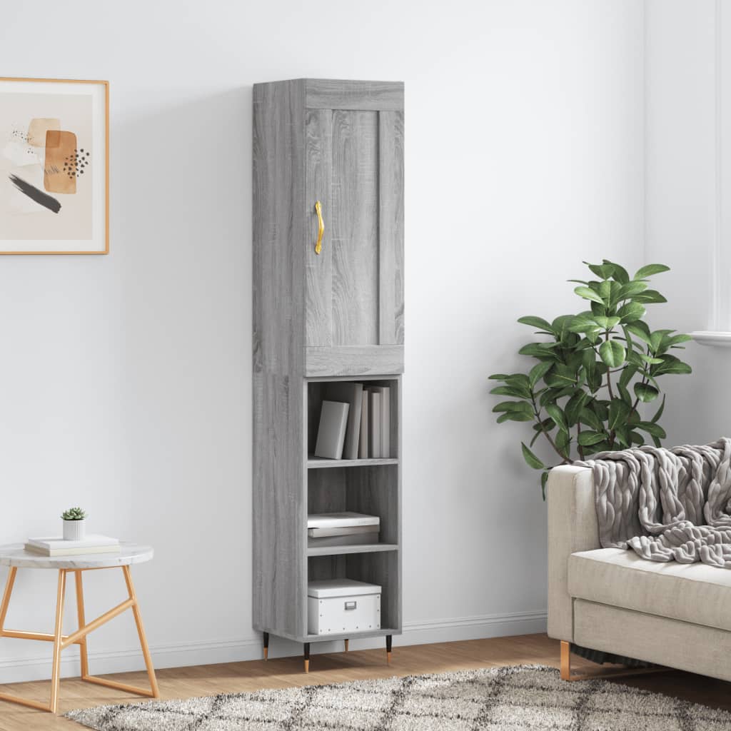 Credenza Grigio Sonoma 34,5x34x180 cm in Legno Multistrato - homemem39