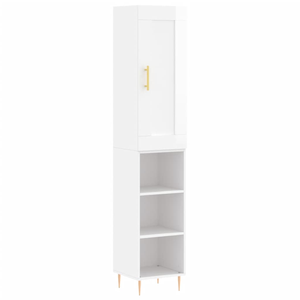 Credenza 34,5x34x180 cm in Legno Multistrato Bianco Lucido - homemem39