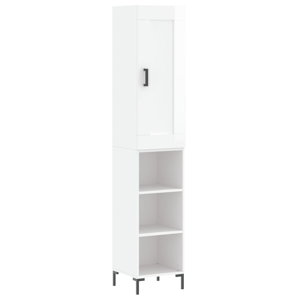 Credenza 34,5x34x180 cm in Legno Multistrato Bianco Lucido - homemem39