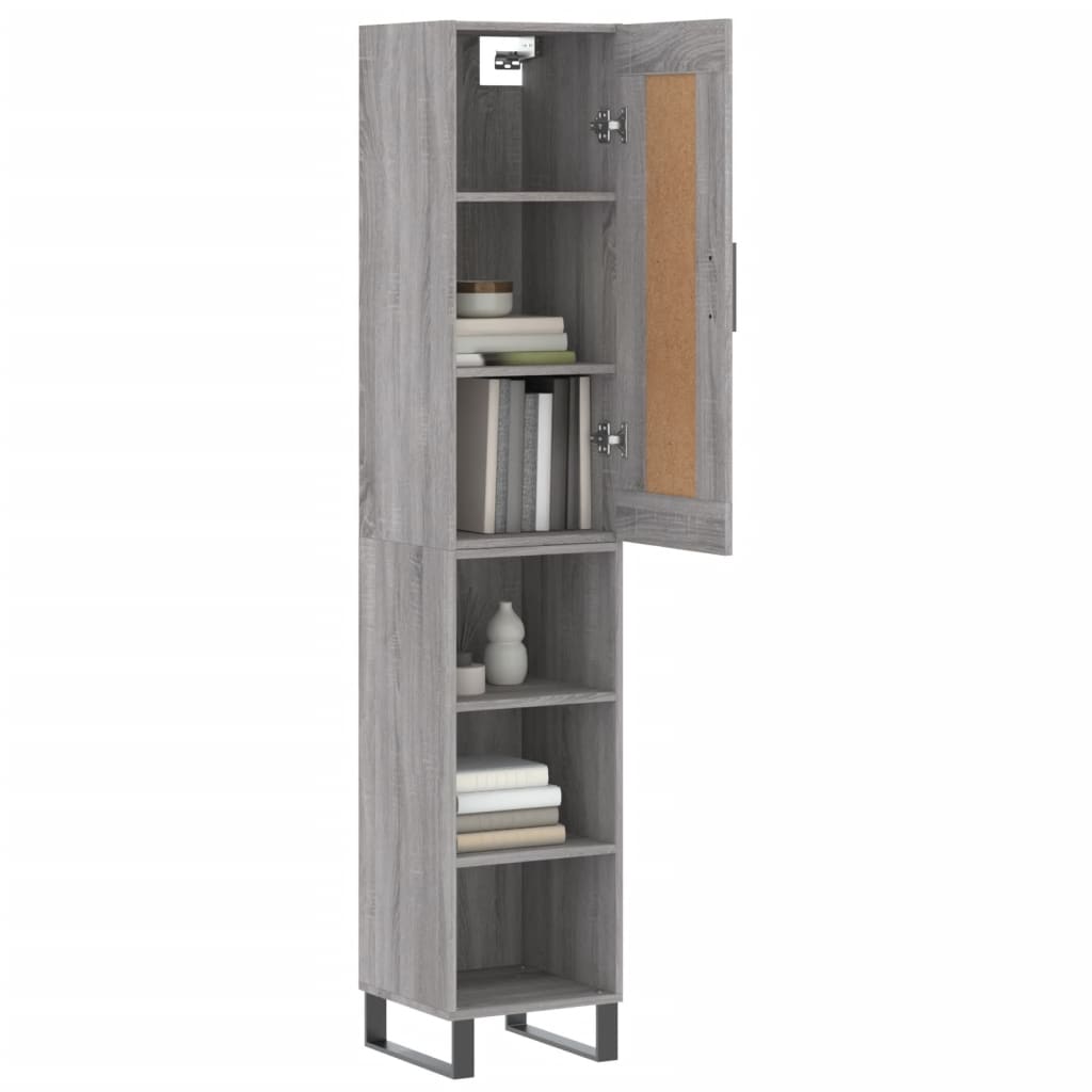 Credenza Grigio Sonoma 34,5x34x180 cm in Legno Multistrato - homemem39