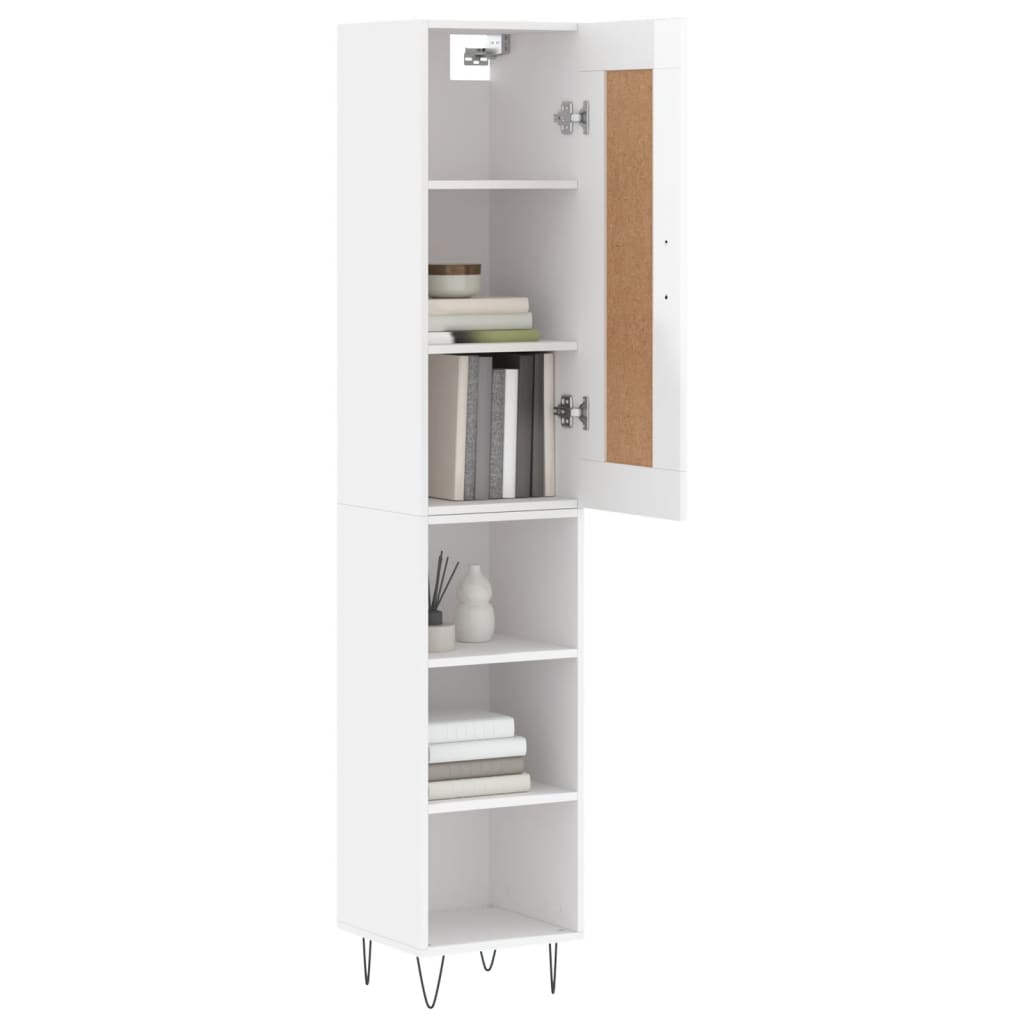 Credenza 34,5x34x180 cm in Legno Multistrato Bianco Lucido - homemem39