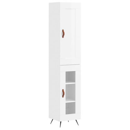 Credenza 34,5x34x180 cm in Legno Multistrato Bianco Lucido - homemem39