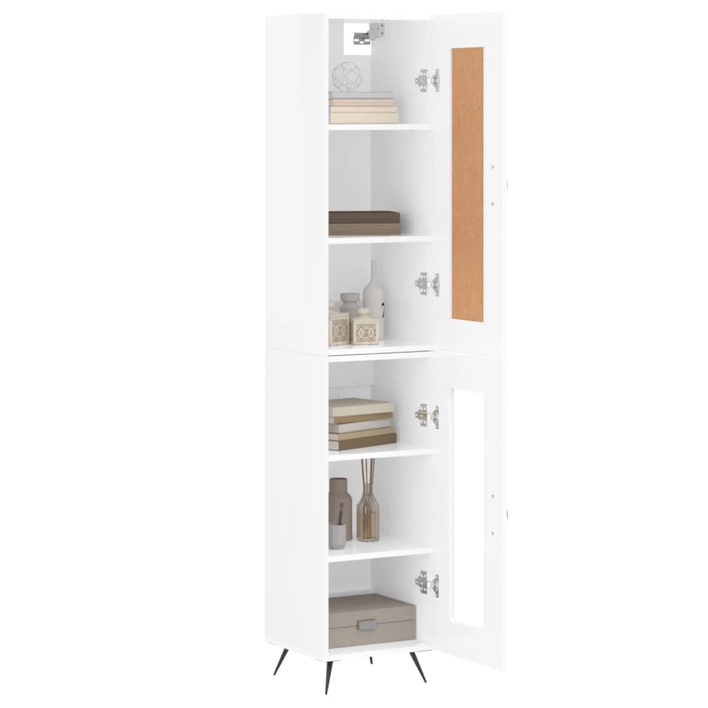 Credenza 34,5x34x180 cm in Legno Multistrato Bianco Lucido - homemem39