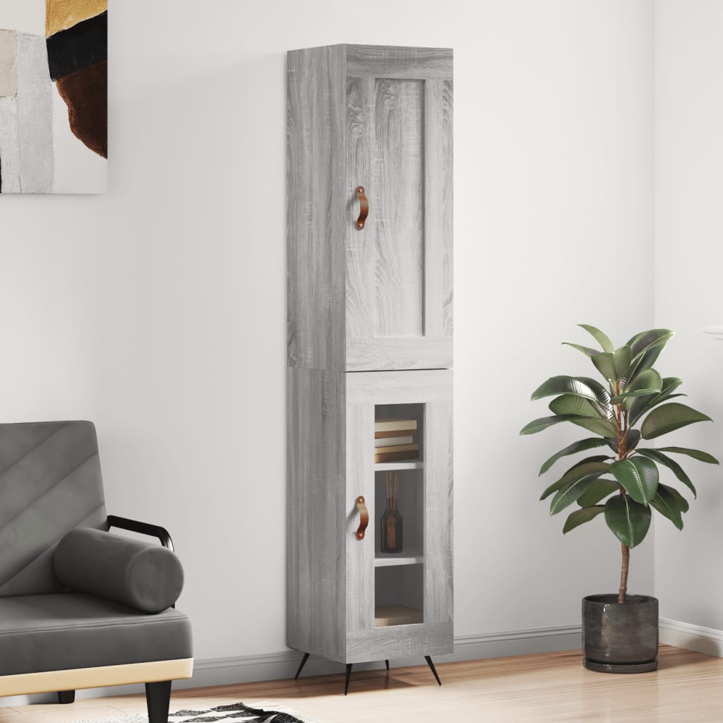 Credenza Grigio Sonoma 34,5x34x180 cm in Legno Multistrato - homemem39