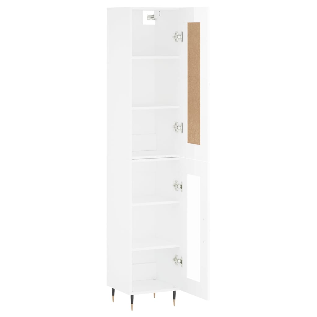 Credenza 34,5x34x180 cm in Legno Multistrato Bianco Lucido - homemem39