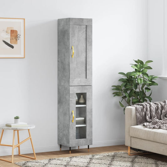 Credenza Grigio Cemento 34,5x34x180 cm in Legno Multistrato - homemem39