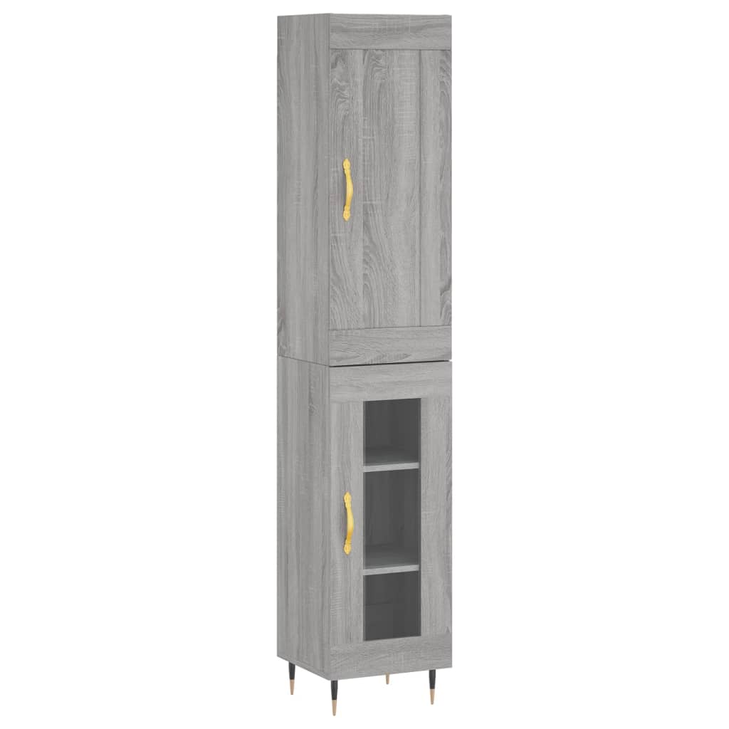 Credenza Grigio Sonoma 34,5x34x180 cm in Legno Multistrato - homemem39