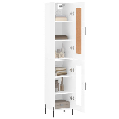 Credenza 34,5x34x180 cm in Legno Multistrato Bianco Lucido - homemem39