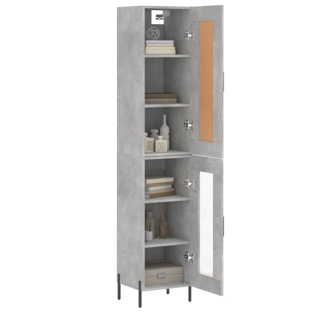 Credenza Grigio Cemento 34,5x34x180 cm in Legno Multistrato - homemem39