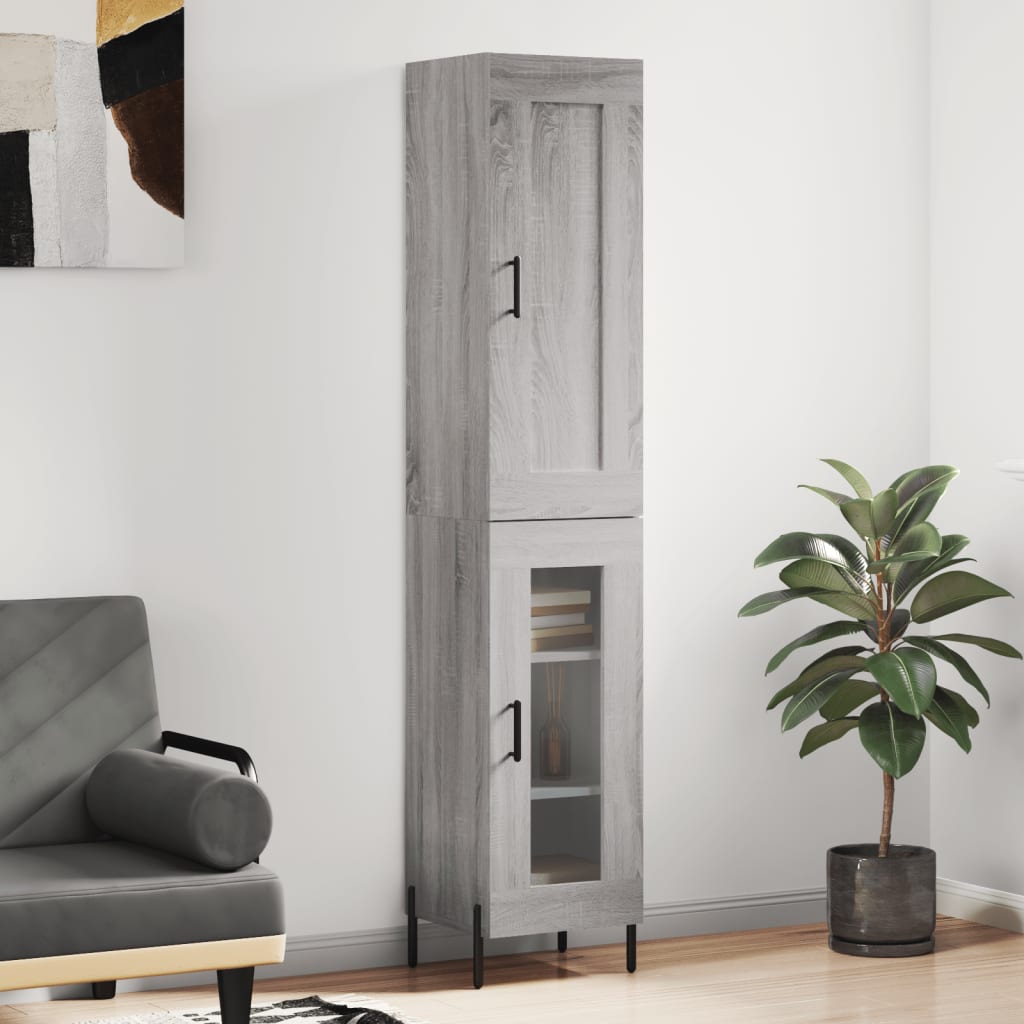 Credenza Grigio Sonoma 34,5x34x180 cm in Legno Multistrato - homemem39