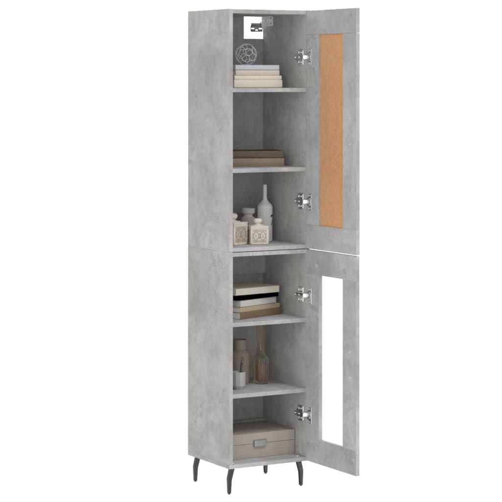 Credenza Grigio Cemento 34,5x34x180 cm in Legno Multistrato - homemem39