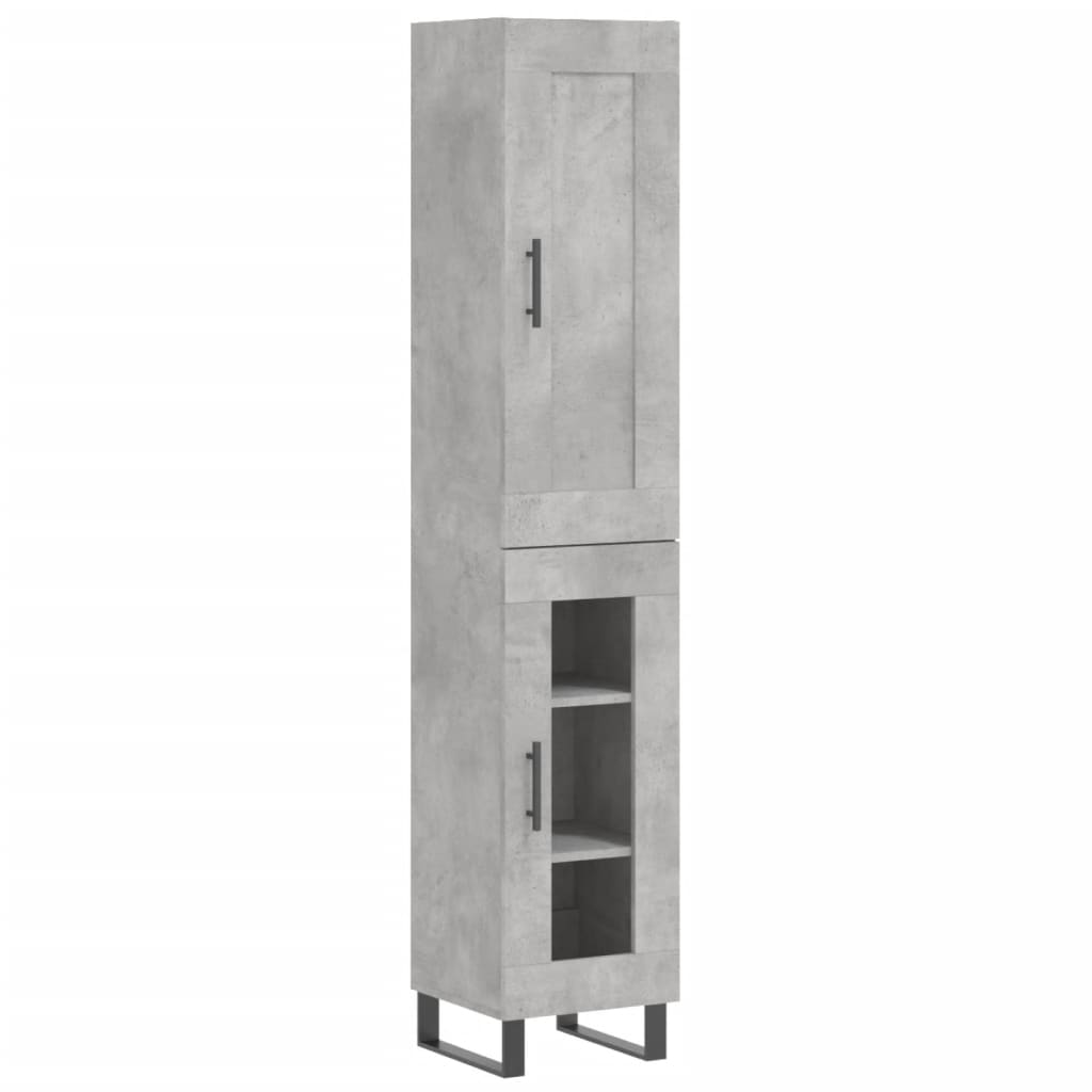 Credenza Grigio Cemento 34,5x34x180 cm in Legno Multistrato - homemem39