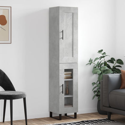 Credenza Grigio Cemento 34,5x34x180 cm in Legno Multistrato - homemem39