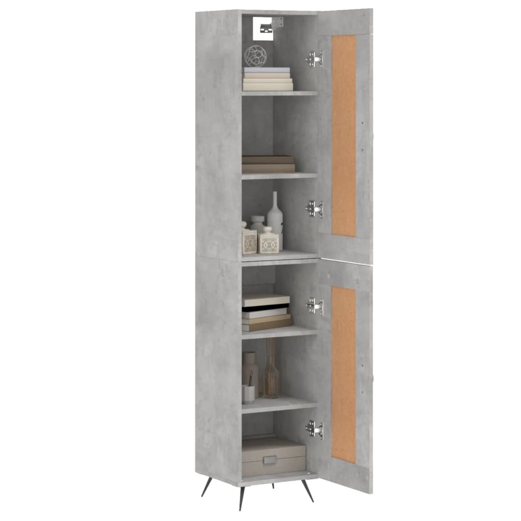 Credenza Grigio Cemento 34,5x34x180 cm in Legno Multistrato - homemem39