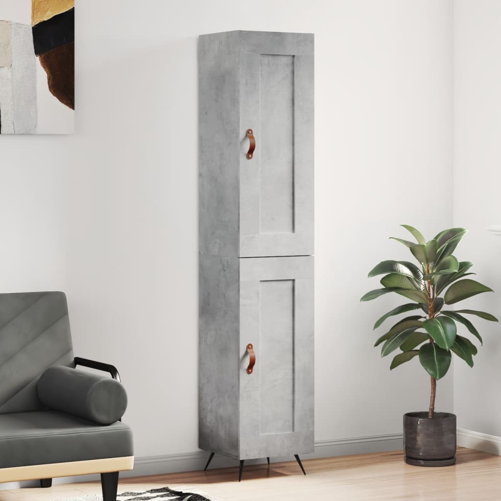 Credenza Grigio Cemento 34,5x34x180 cm in Legno Multistrato - homemem39