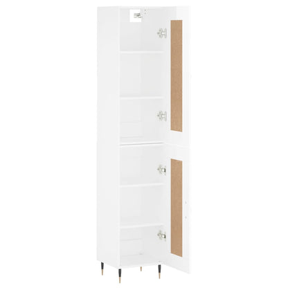 Credenza 34,5x34x180 cm in Legno Multistrato Bianco Lucido - homemem39