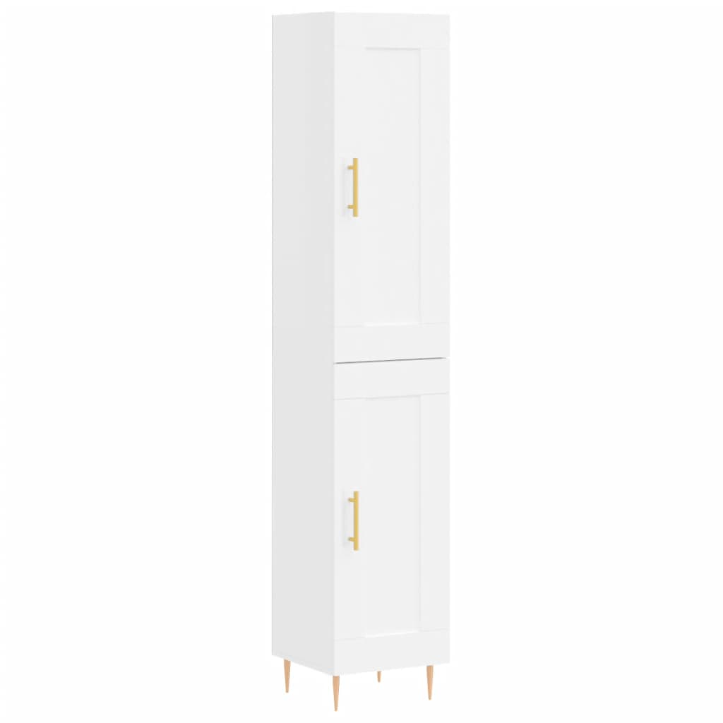 Credenza 34,5x34x180 cm in Legno Multistrato Bianco Lucido - homemem39