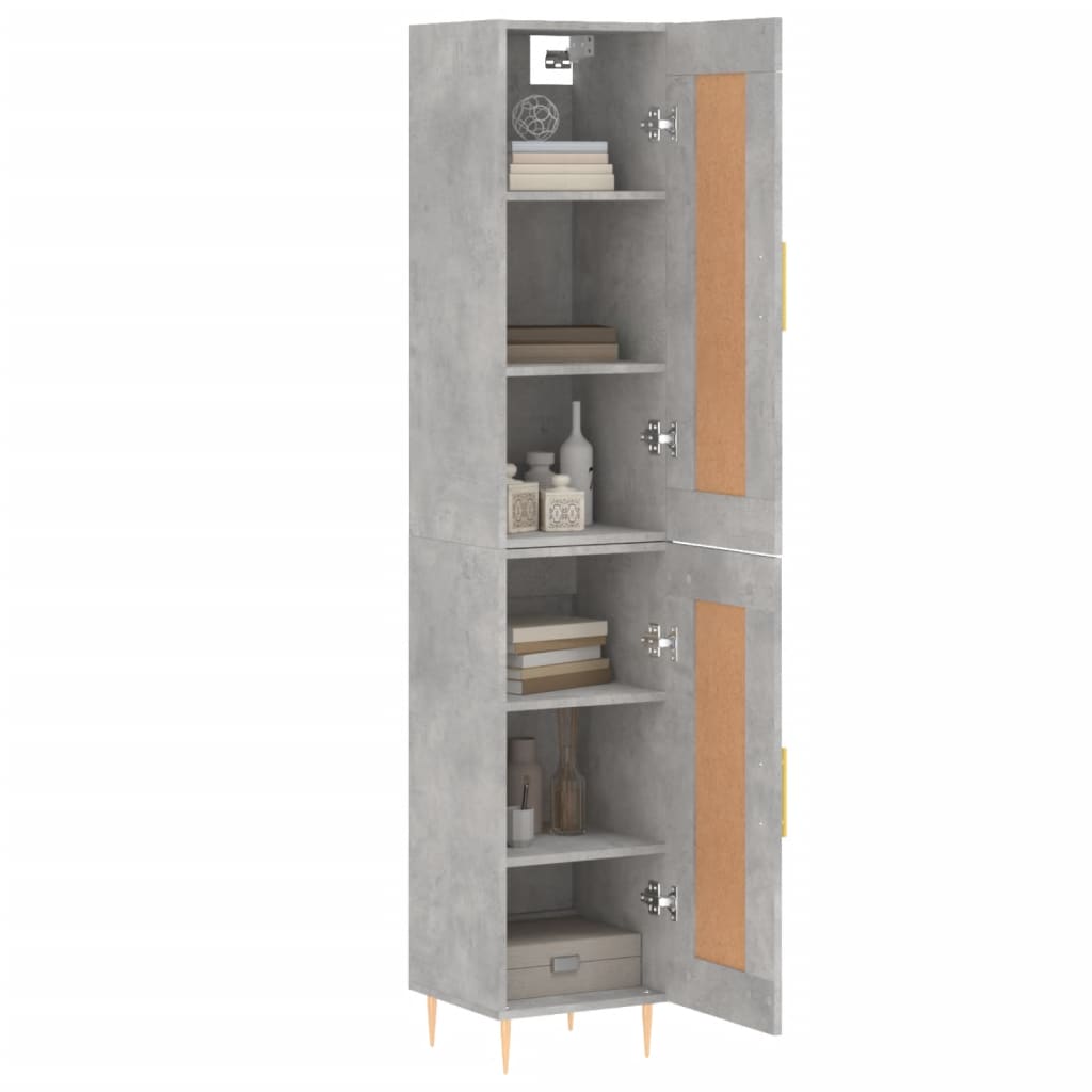 Credenza Grigio Cemento 34,5x34x180 cm in Legno Multistrato - homemem39