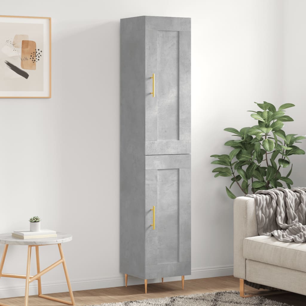 Credenza Grigio Cemento 34,5x34x180 cm in Legno Multistrato - homemem39