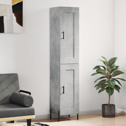 Credenza Grigio Cemento 34,5x34x180 cm in Legno Multistrato - homemem39