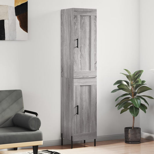 Credenza Grigio Sonoma 34,5x34x180 cm in Legno Multistrato - homemem39