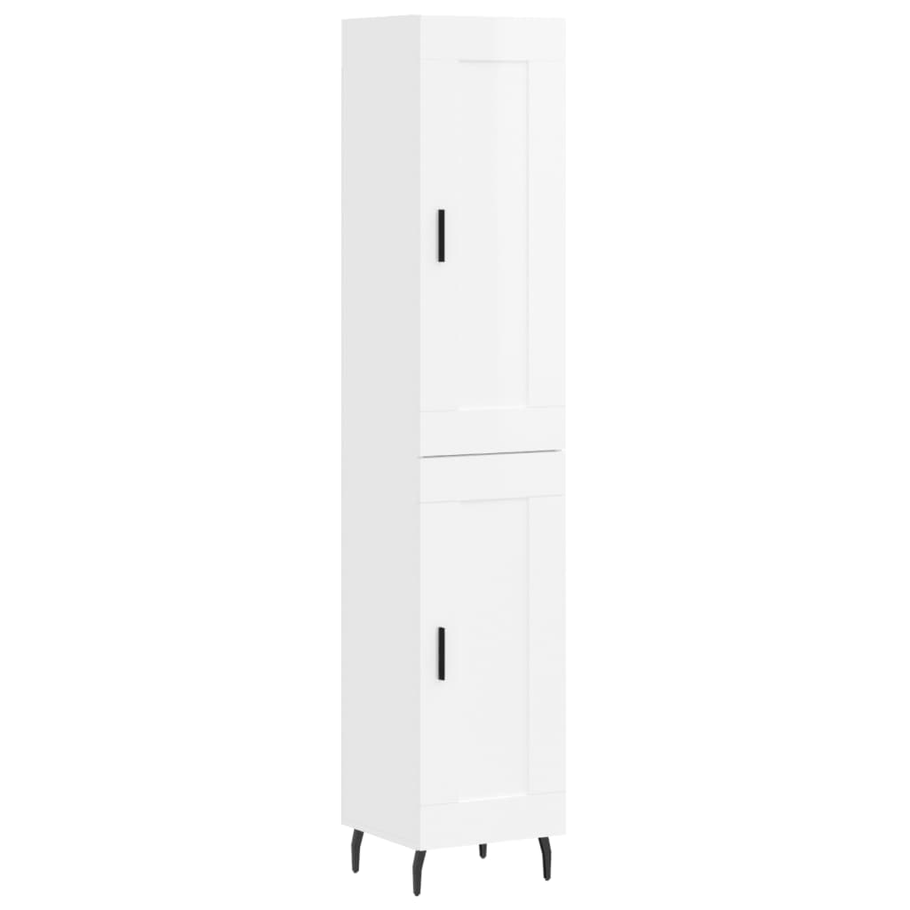 Credenza 34,5x34x180 cm in Legno Multistrato Bianco Lucido - homemem39