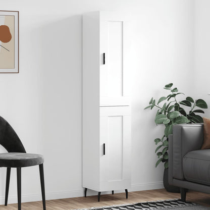 Credenza 34,5x34x180 cm in Legno Multistrato Bianco Lucido - homemem39