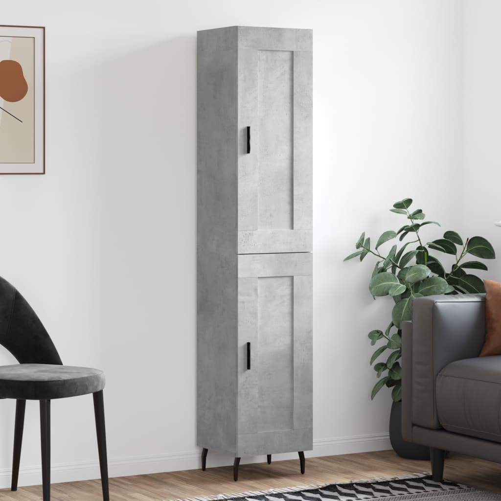 Credenza Grigio Cemento 34,5x34x180 cm in Legno Multistrato - homemem39