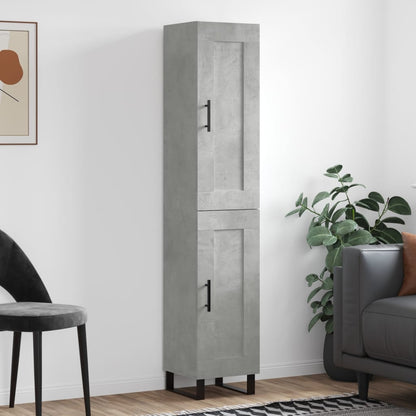 Credenza Grigio Cemento 34,5x34x180 cm in Legno Multistrato - homemem39