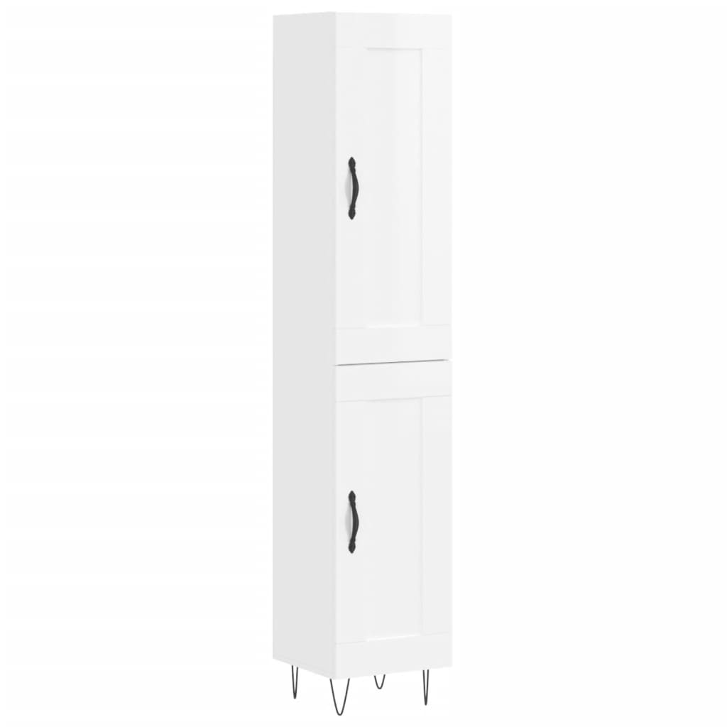 Credenza 34,5x34x180 cm in Legno Multistrato Bianco Lucido - homemem39