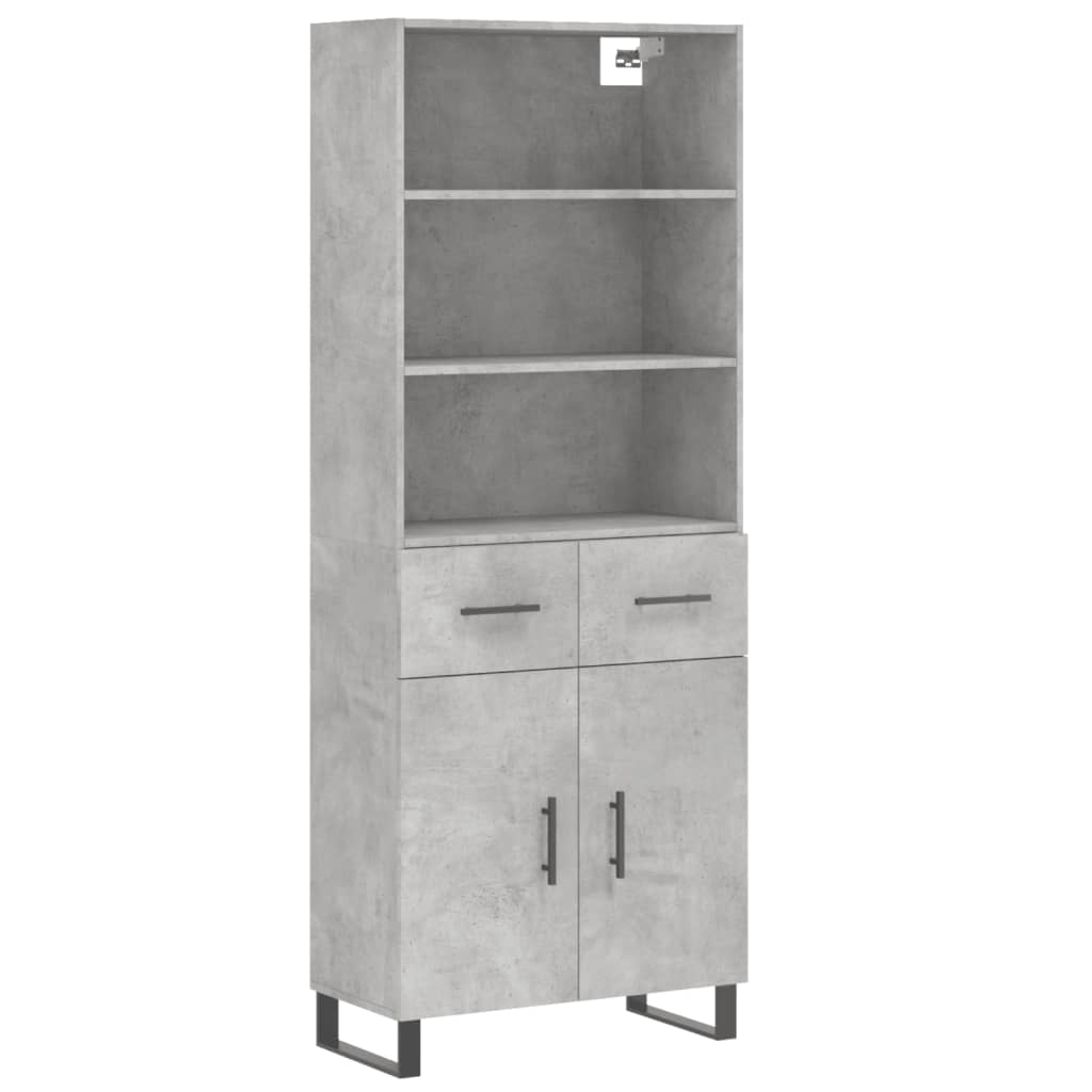 Credenza Grigio Cemento 69,5x34x180 cm in Legno Multistrato - homemem39