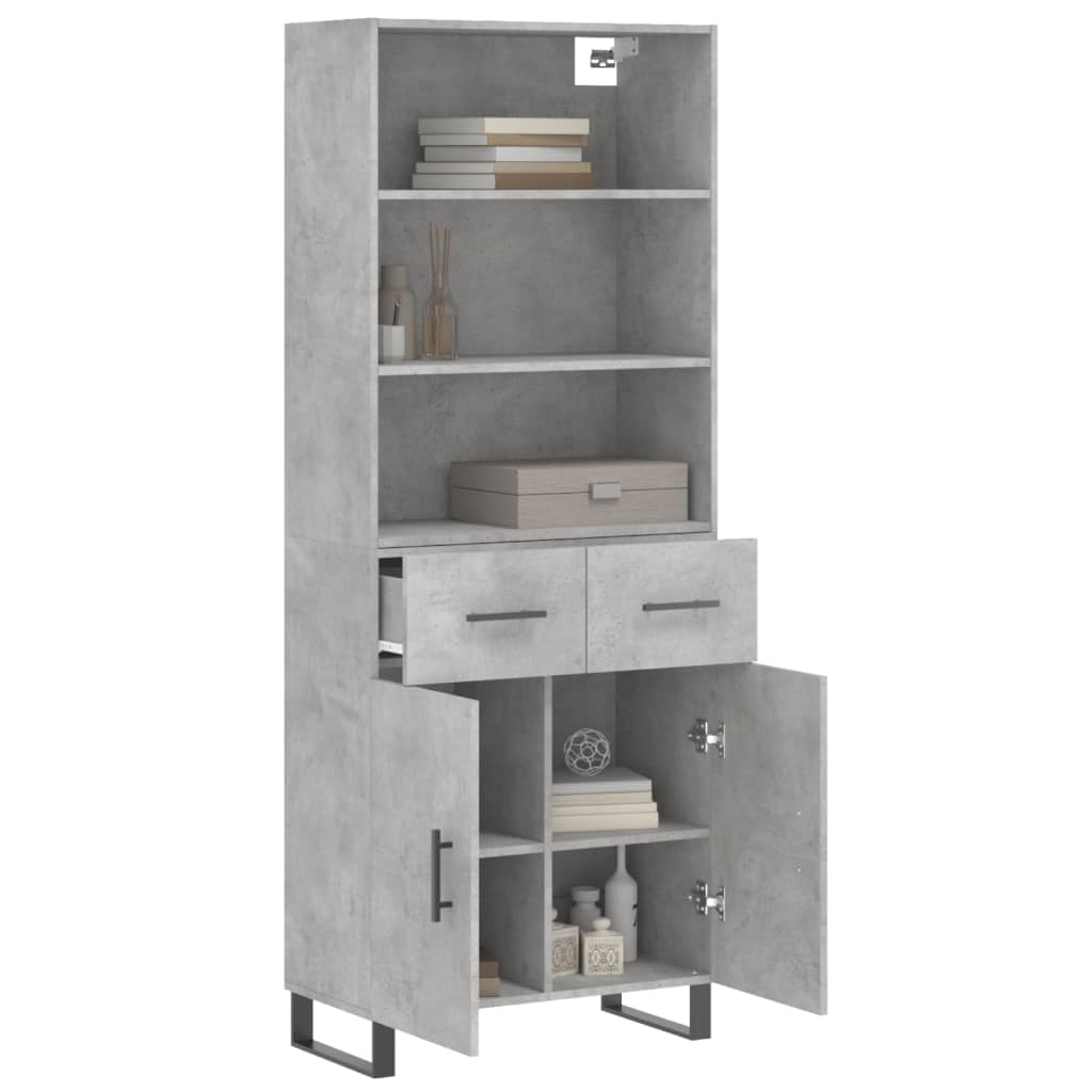 Credenza Grigio Cemento 69,5x34x180 cm in Legno Multistrato - homemem39