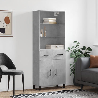 Credenza Grigio Cemento 69,5x34x180 cm in Legno Multistrato - homemem39