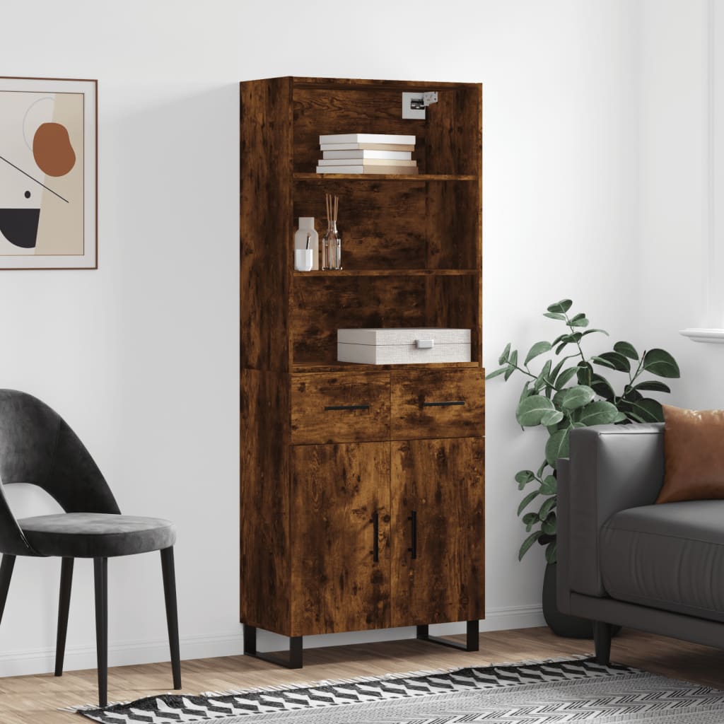 Credenza Rovere Fumo  69,5x34x180 cm in Legno Multistrato - homemem39