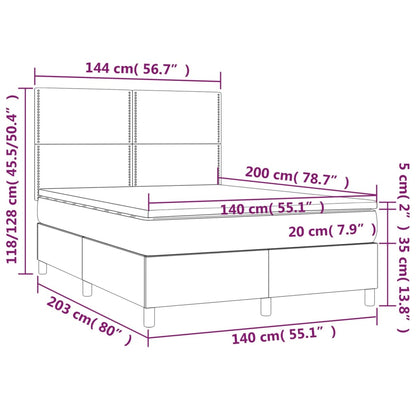 Giroletto a Molle con Materasso Tortora 140x200 cm in Tessuto - homemem39