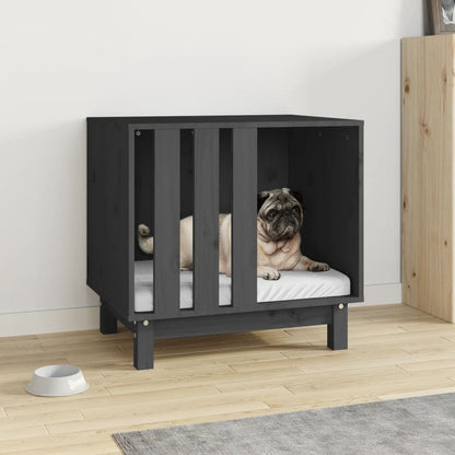 Casetta per Cani grigio 60x45x57 cm in Legno Massello di Pino - homemem39