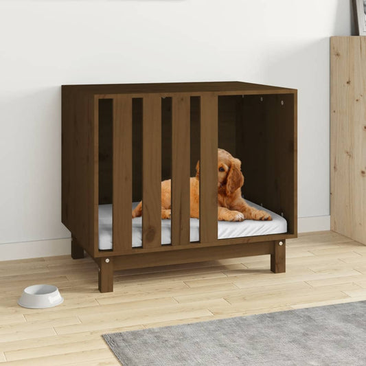 Casetta per Cani Miele 70x50x62 cm in Legno Massello di Pino - homemem39