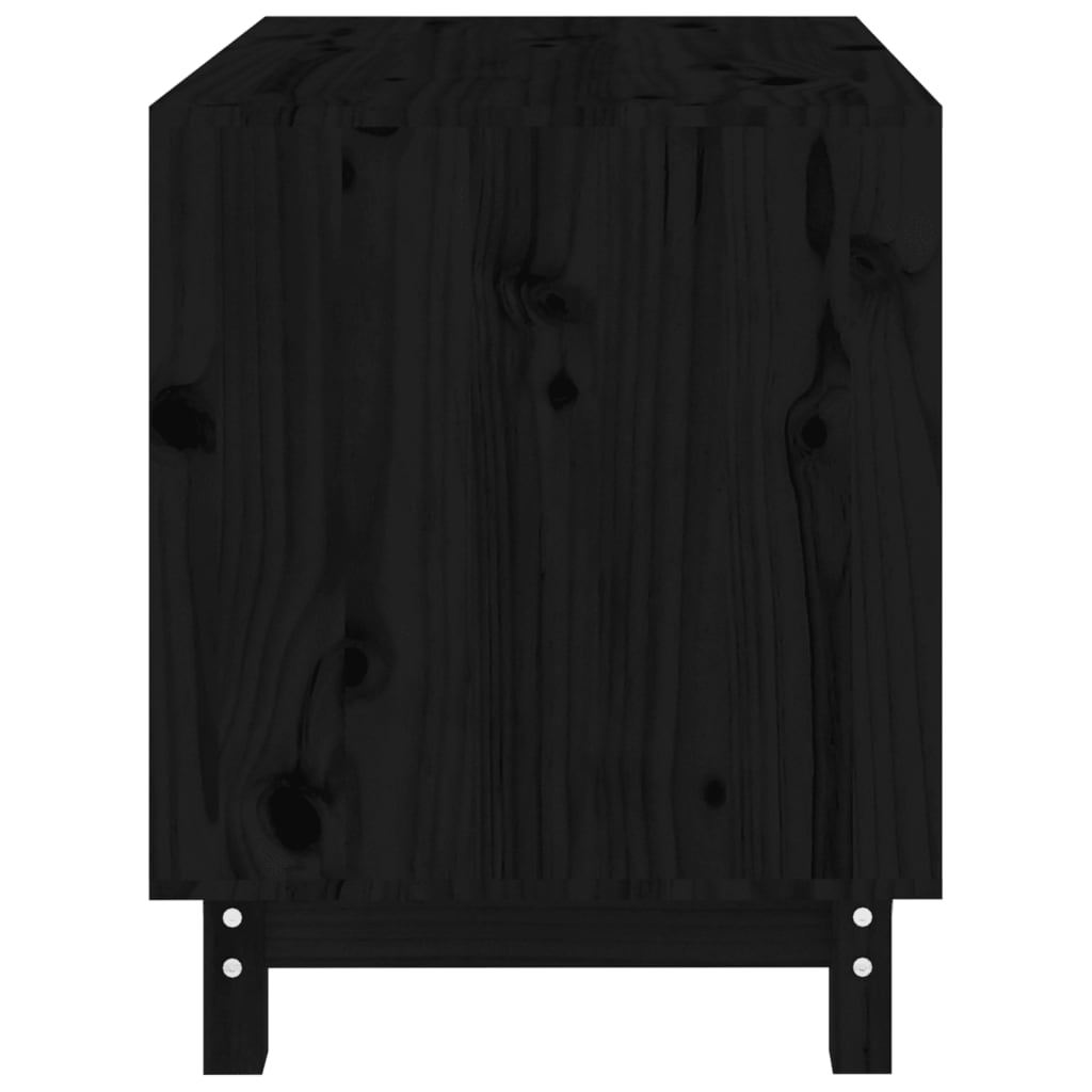 Casetta per Cani Nero 70x50x62 cm in Legno Massello di Pino - homemem39