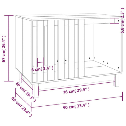 Casetta per Cani 90x60x67 cm in Legno Massello di Pino - homemem39