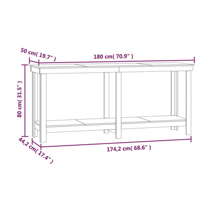 Banco da Lavoro 180x50x80 cm in Legno Massello di Pino - homemem39