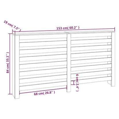 Copertura Termosifone Bianca 153x19x84 cm Legno Massello Pino - homemem39