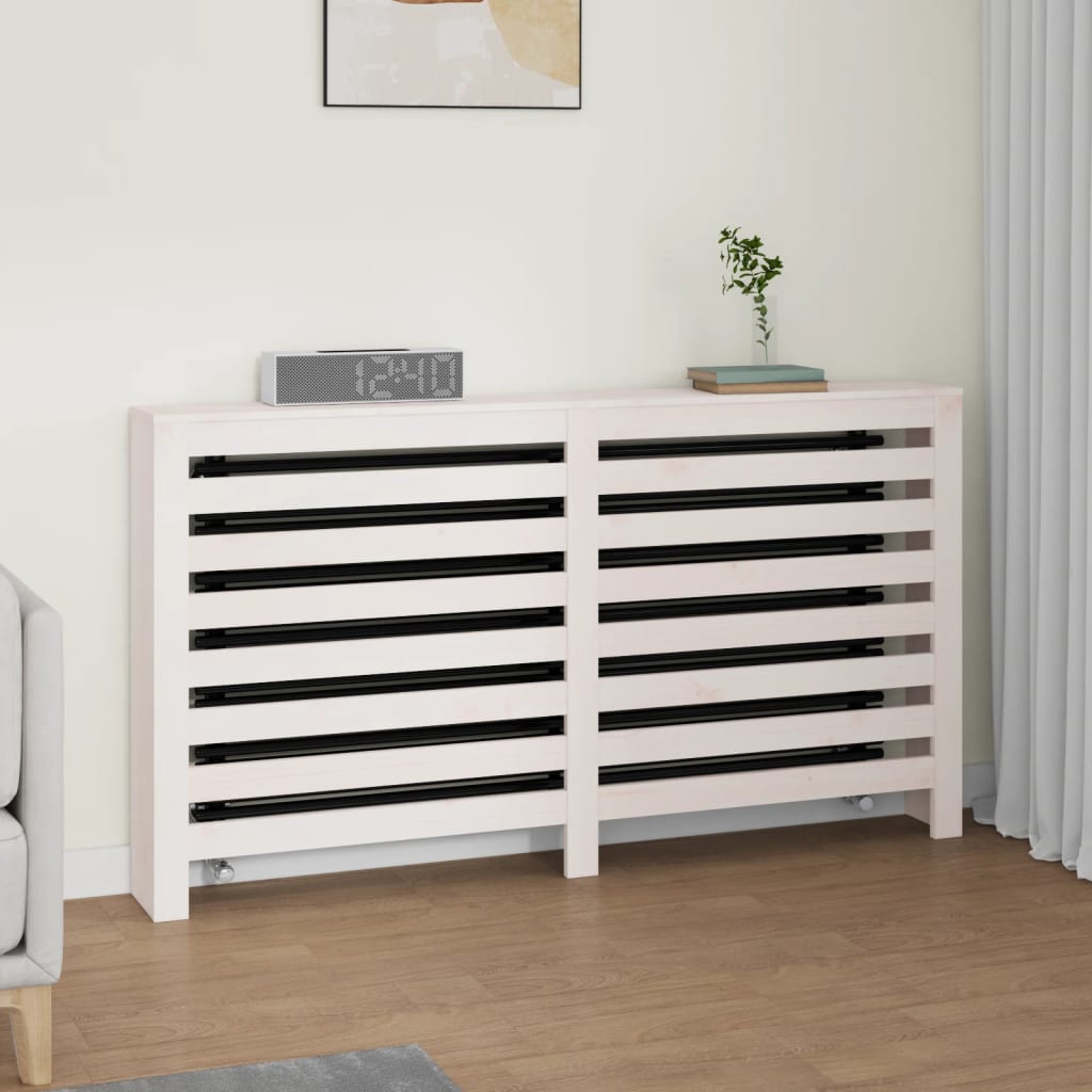 Copertura Termosifone Bianca 153x19x84 cm Legno Massello Pino - homemem39