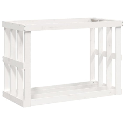 Portaceppi da Esterno Bianco 108x52x74 cm Legno Massello Pino - homemem39