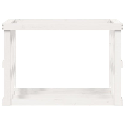 Portaceppi da Esterno Bianco 108x52x74 cm Legno Massello Pino - homemem39