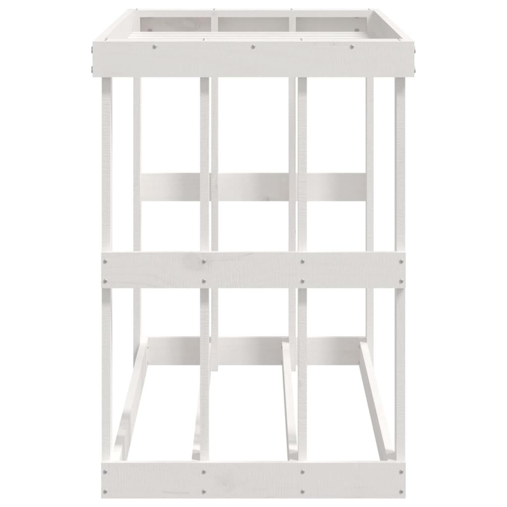 Portaceppi da Esterno Bianco 108x52x74 cm Legno Massello Pino - homemem39