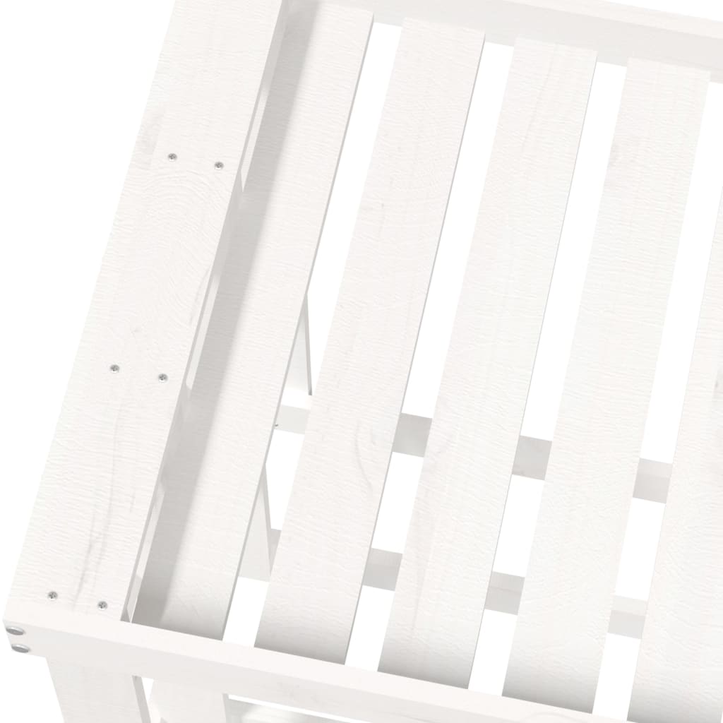 Portaceppi da Esterno Bianco 108x52x74 cm Legno Massello Pino - homemem39