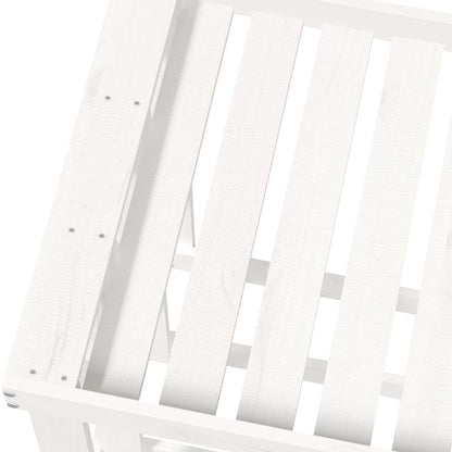 Portaceppi da Esterno Bianco 108x52x74 cm Legno Massello Pino - homemem39