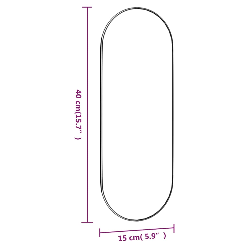 Specchio da Parete 15x40 cm Vetro Ovale - homemem39