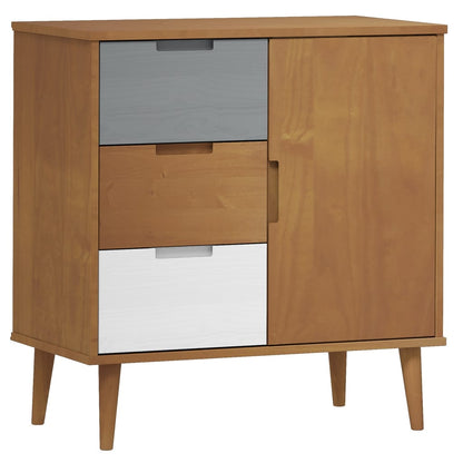 Credenza MOLDE Marrone 76,5x40x80 cm in Legno Massello di Pino - homemem39