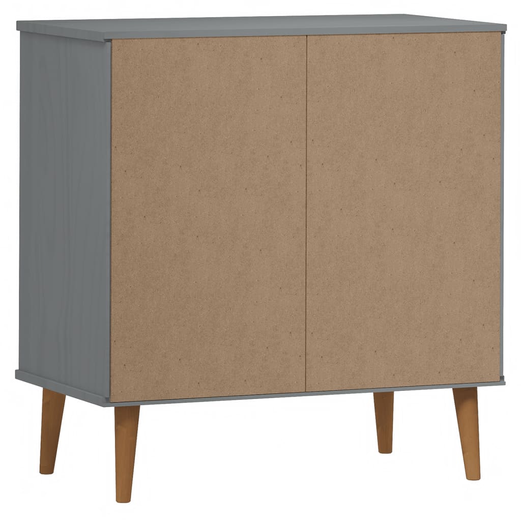 Credenza MOLDE Grigia 76,5x40x80 cm in Legno Massello di Pino - homemem39